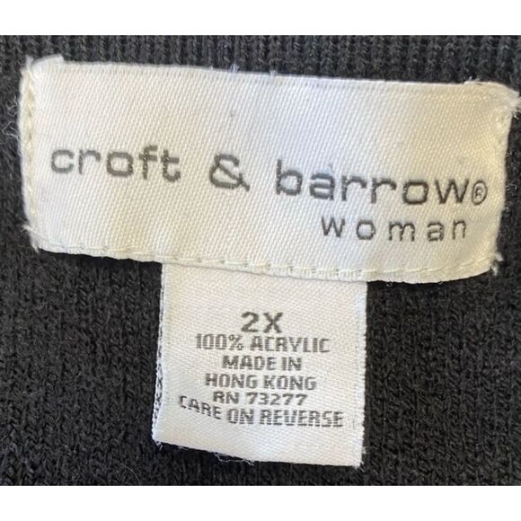 Croft & Barrow Women's Vest Snowmen Christmas Tree Brass Buttons Size 2XL - Picture 10 of 10